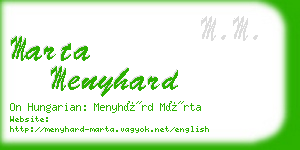 marta menyhard business card